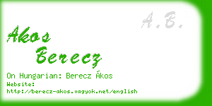 akos berecz business card